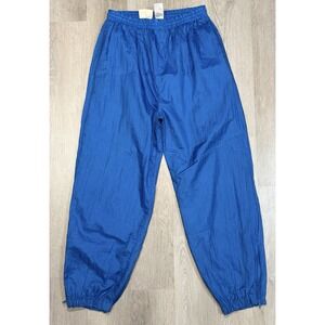 Vtg Westside Connection Nylon Windbreaker Pants Women's Large Blue Ankle Zip 80s